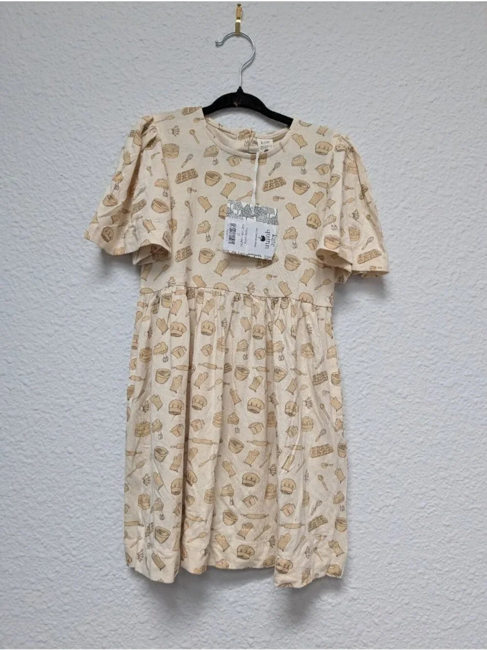 Kate Quinn Bamboo Mocha Baking Bell Sleeve Dress 3T Neutral